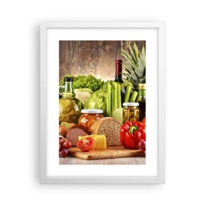 Plakat i hvid ramme - Røget, ristet, marineret - 30x40 cm