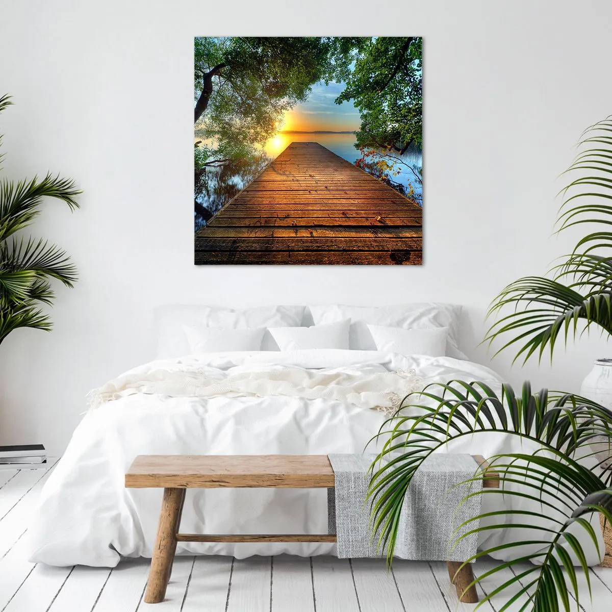 Lærredstryk - Billede på lærred - Tag dig god tid, sæt dig ned - 30x30 cm