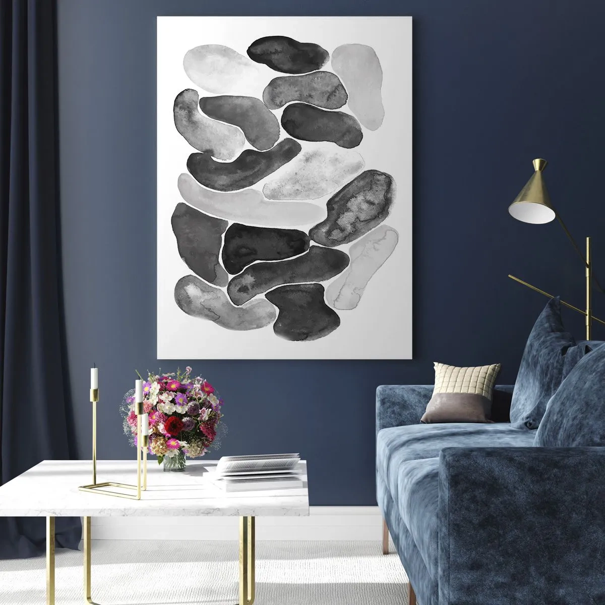 Billede på glas - Stenet abstraktion - 50x70 cm