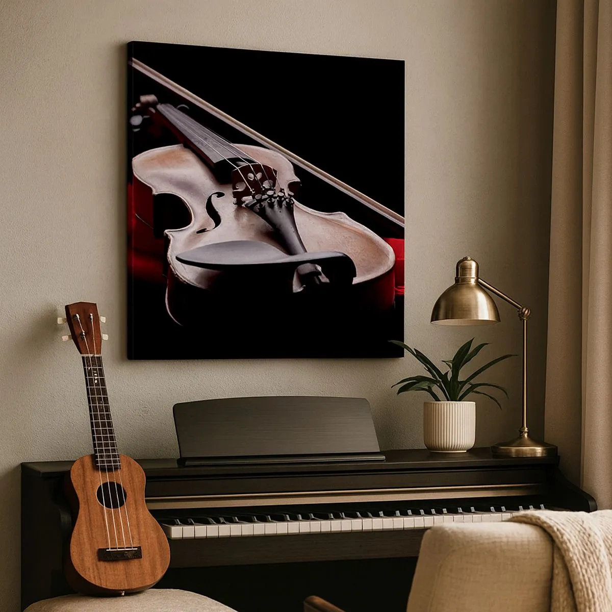 Lærredstryk - Billede på lærred - Musik af følelser - 30x30 cm