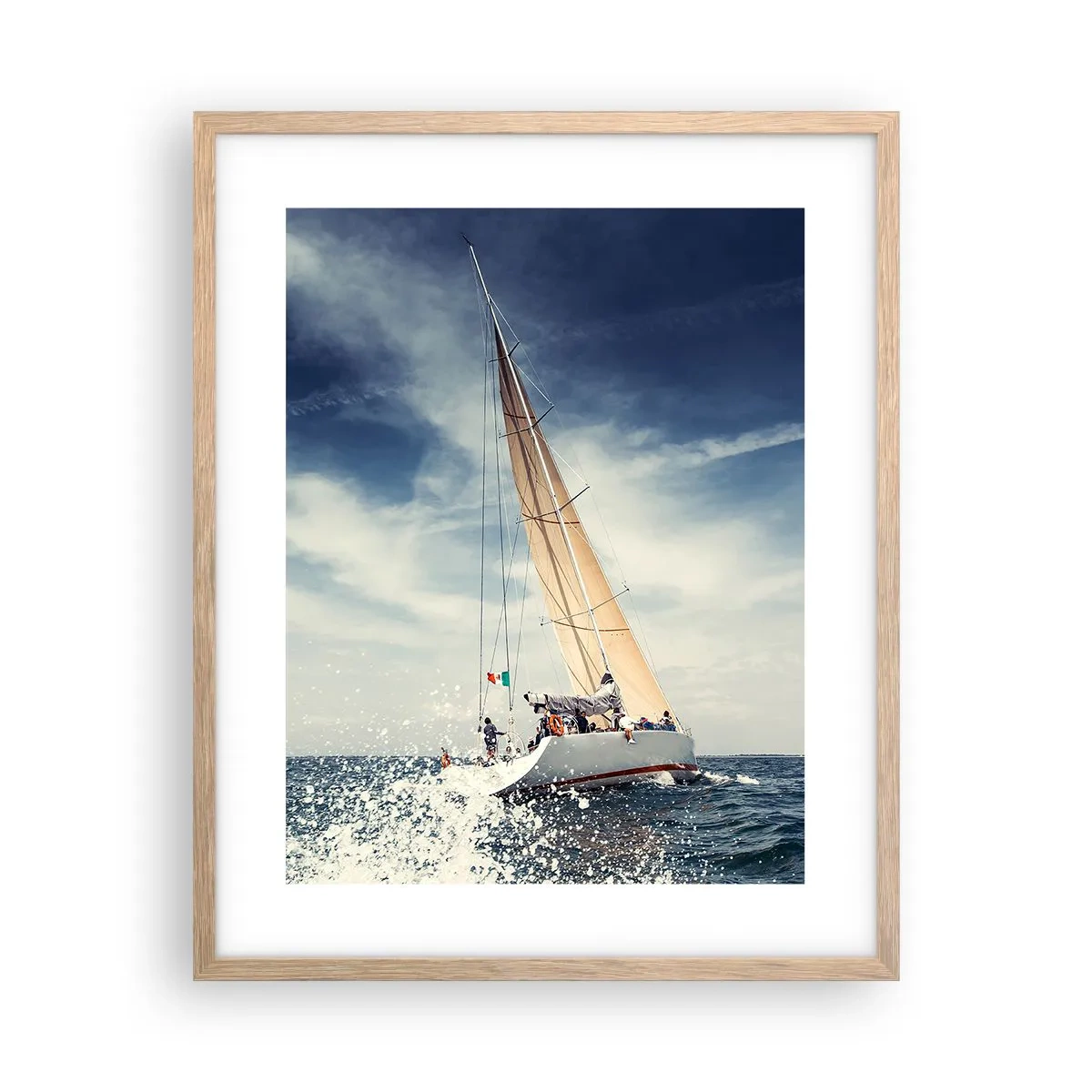 Plakat i ramme af lyst egetræ - De kan ikke indhente os! - 40x50 cm