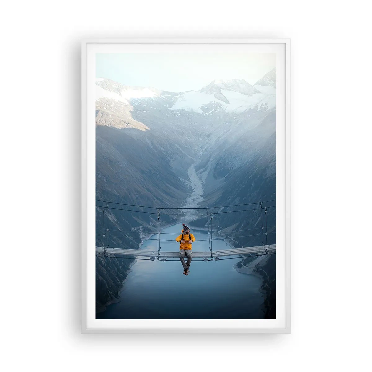 Plakat i hvid ramme - Glad for suspension - 70x100 cm