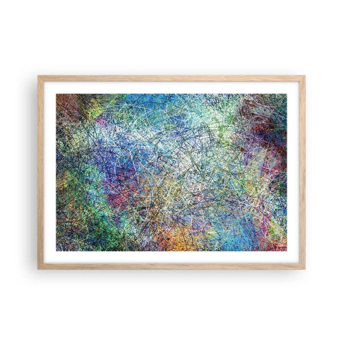 Plakat i ramme af lyst egetræ - Så enkelt er det ikke - 70x50 cm