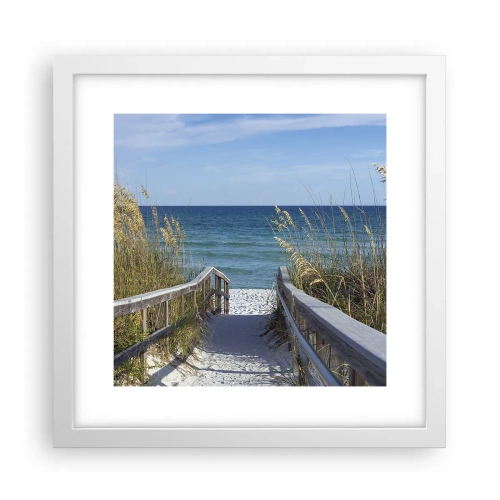 Plakat i hvid ramme - I solen, i vinden - 30x30 cm