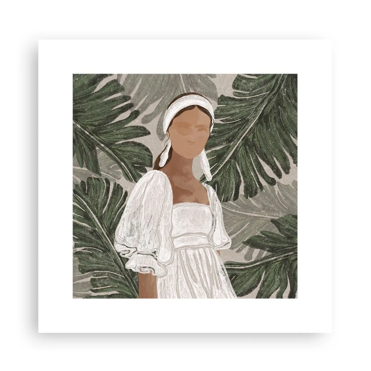 Plakat - Eksotisk portræt - 30x30 cm