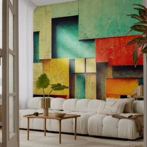 Fototapet Premium Canvas - Festival for rette vinkler - 3D, Stykke, Geometrisk - 400x280 cm