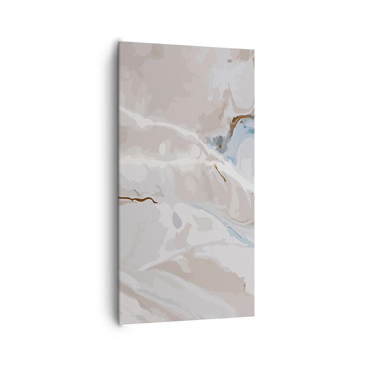 Lærredstryk - Billede på lærred - Blå slynger sig under det hvide - 65x120 cm