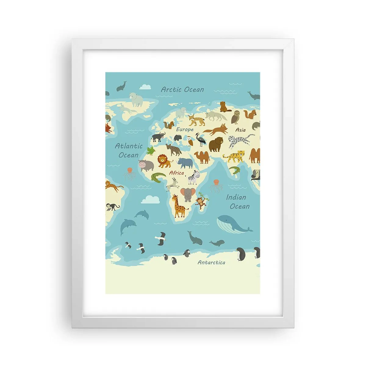 Plakat i hvid ramme - Gode naboer - 30x40 cm