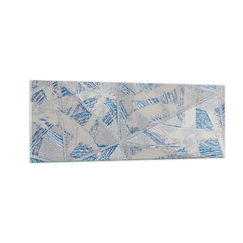 Billede på glas - I en gråblå labyrint - 140x50 cm