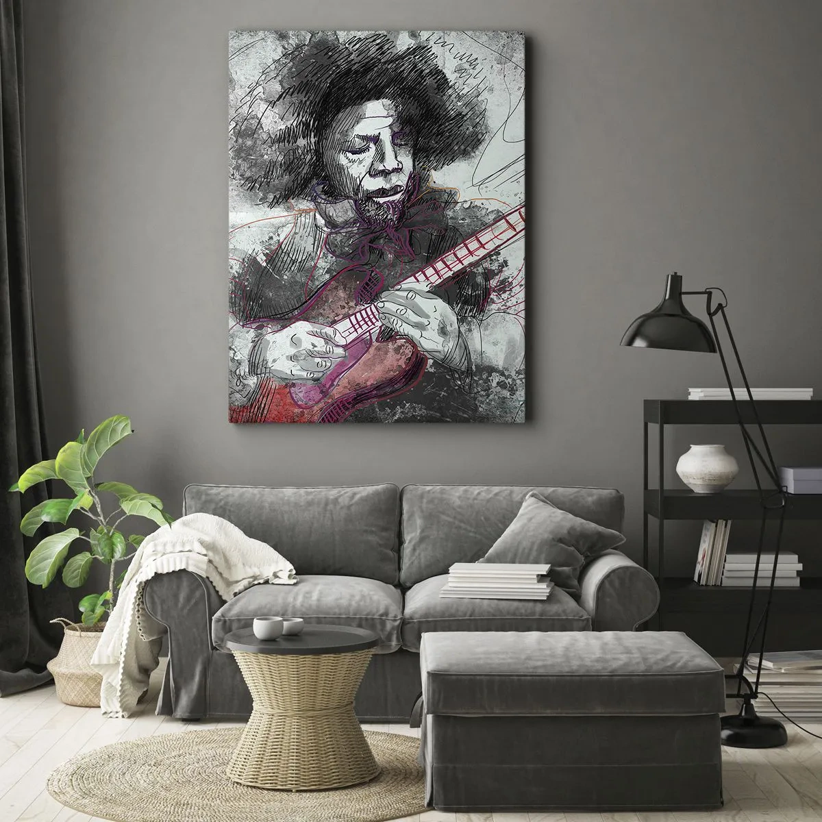 Lærredstryk - Billede på lærred - På musikkens bølger - 50x70 cm