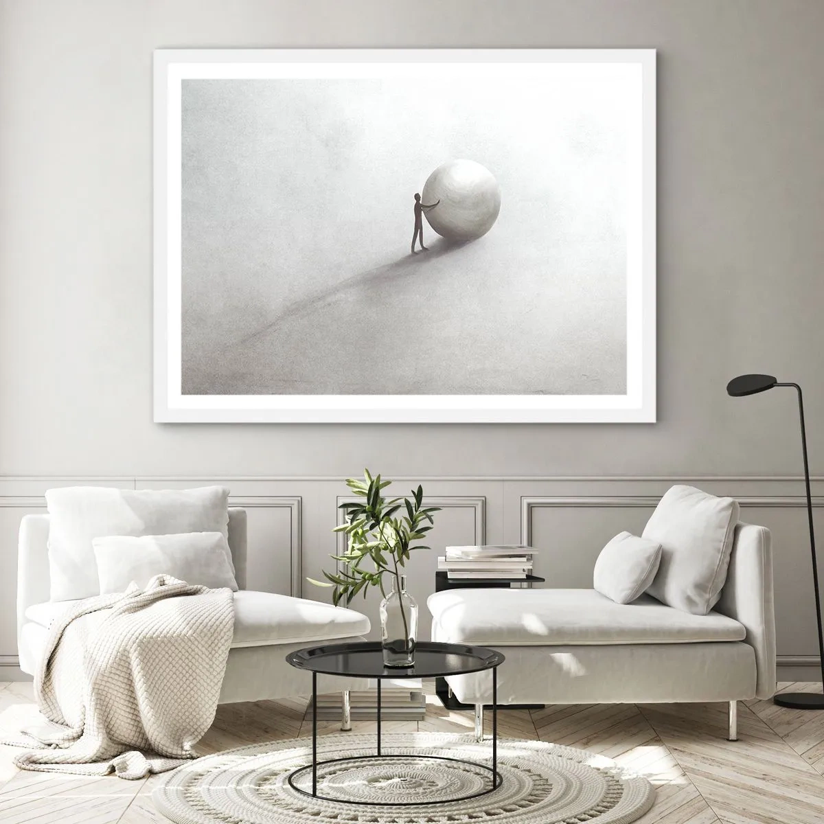 Plakat i hvid ramme - Livets spil - 91x61 cm