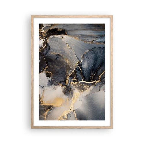 Plakat i ramme af lyst egetræ - Livet af sten - 50x70 cm