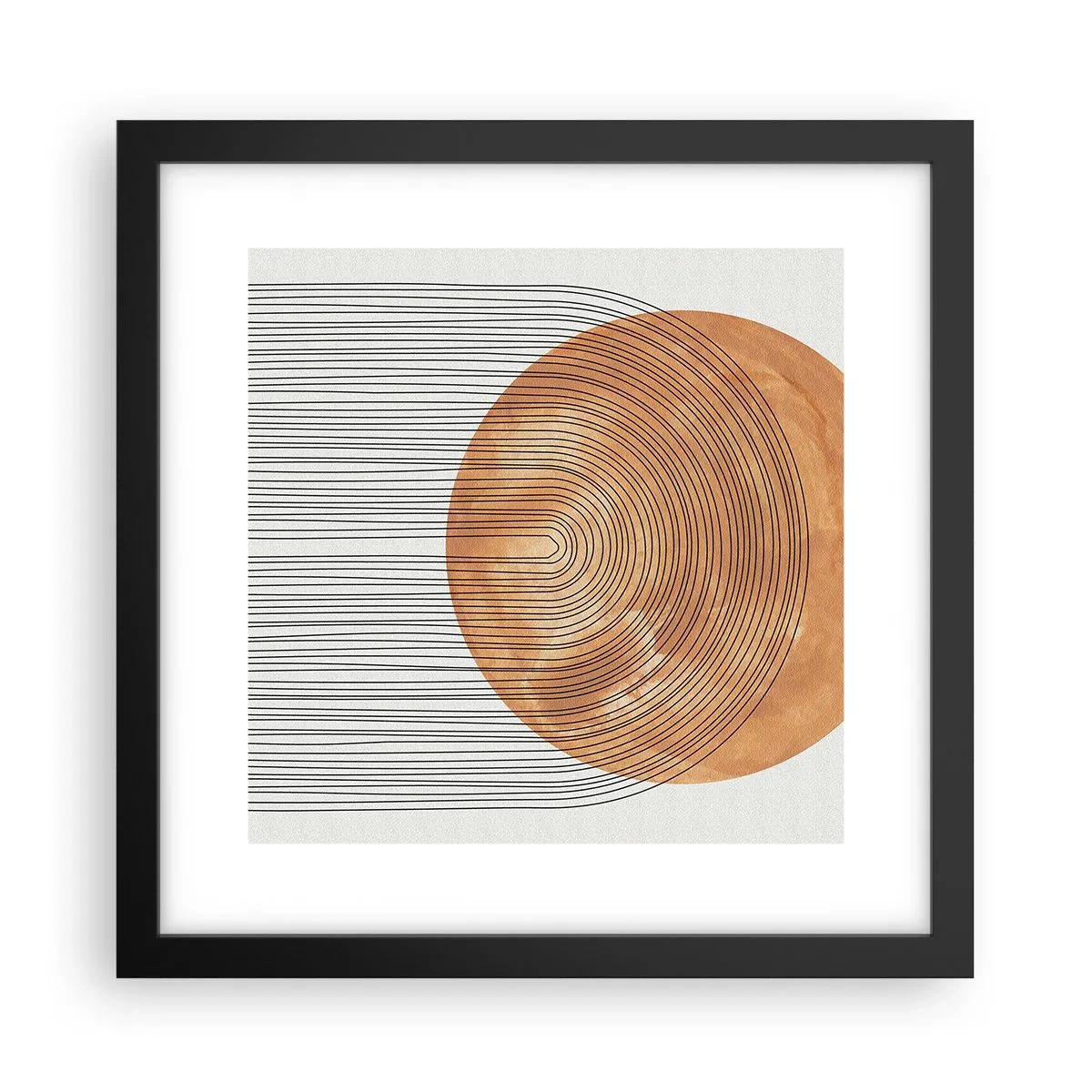 Plakat i sort ramme - En solrig komposition - 30x30 cm