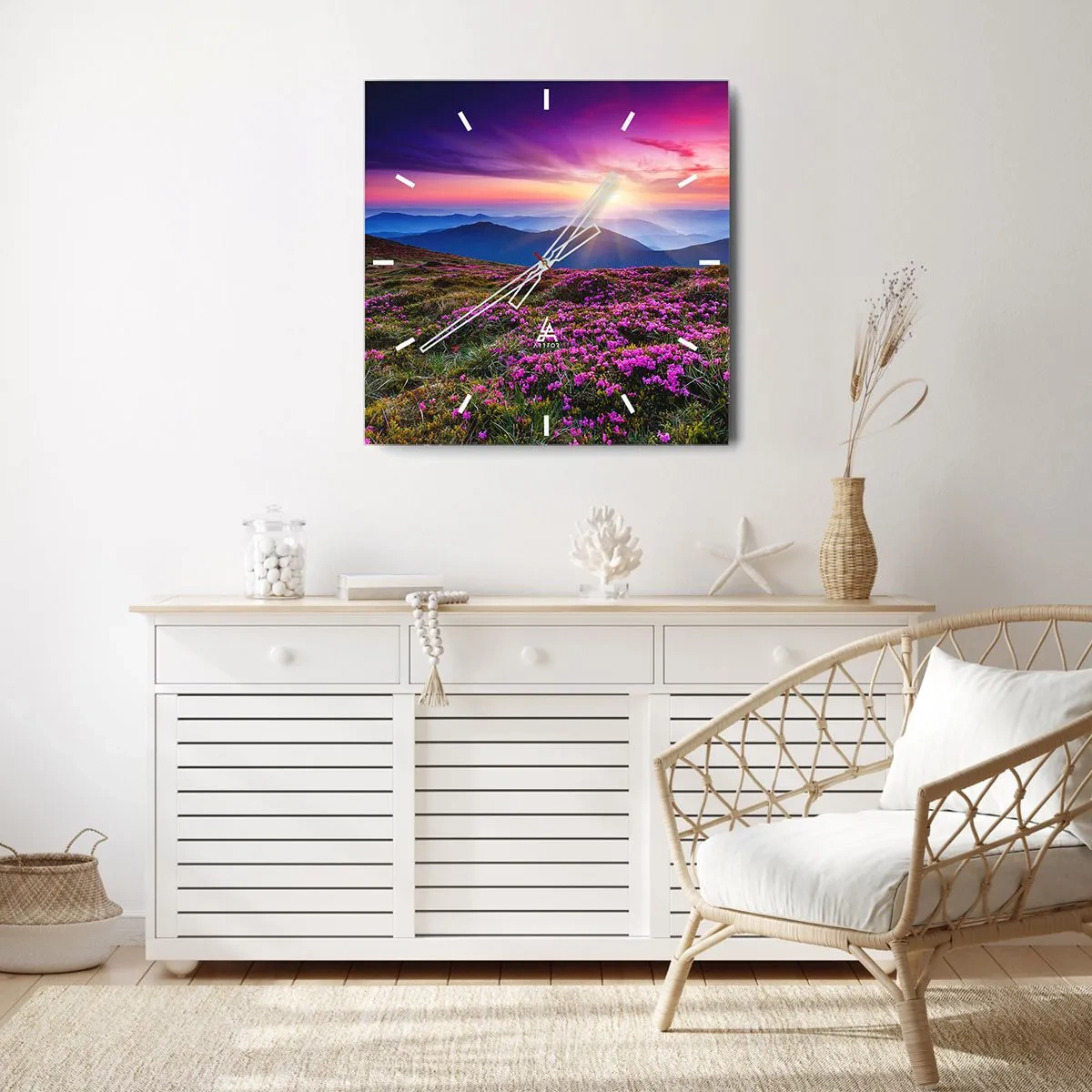 Vægur, Uret - Urter duftede friske bundter fra niw - 40x40 cm