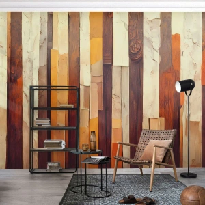 Fototapet på mål Premium Canvas - Hymne af skovens træer - Stykke, Abstraktion, bælter