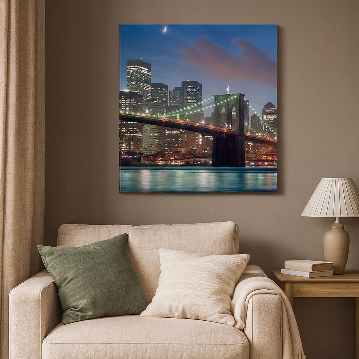 Lærredstryk - Billede på lærred - Lys op om natten - 30x30 cm