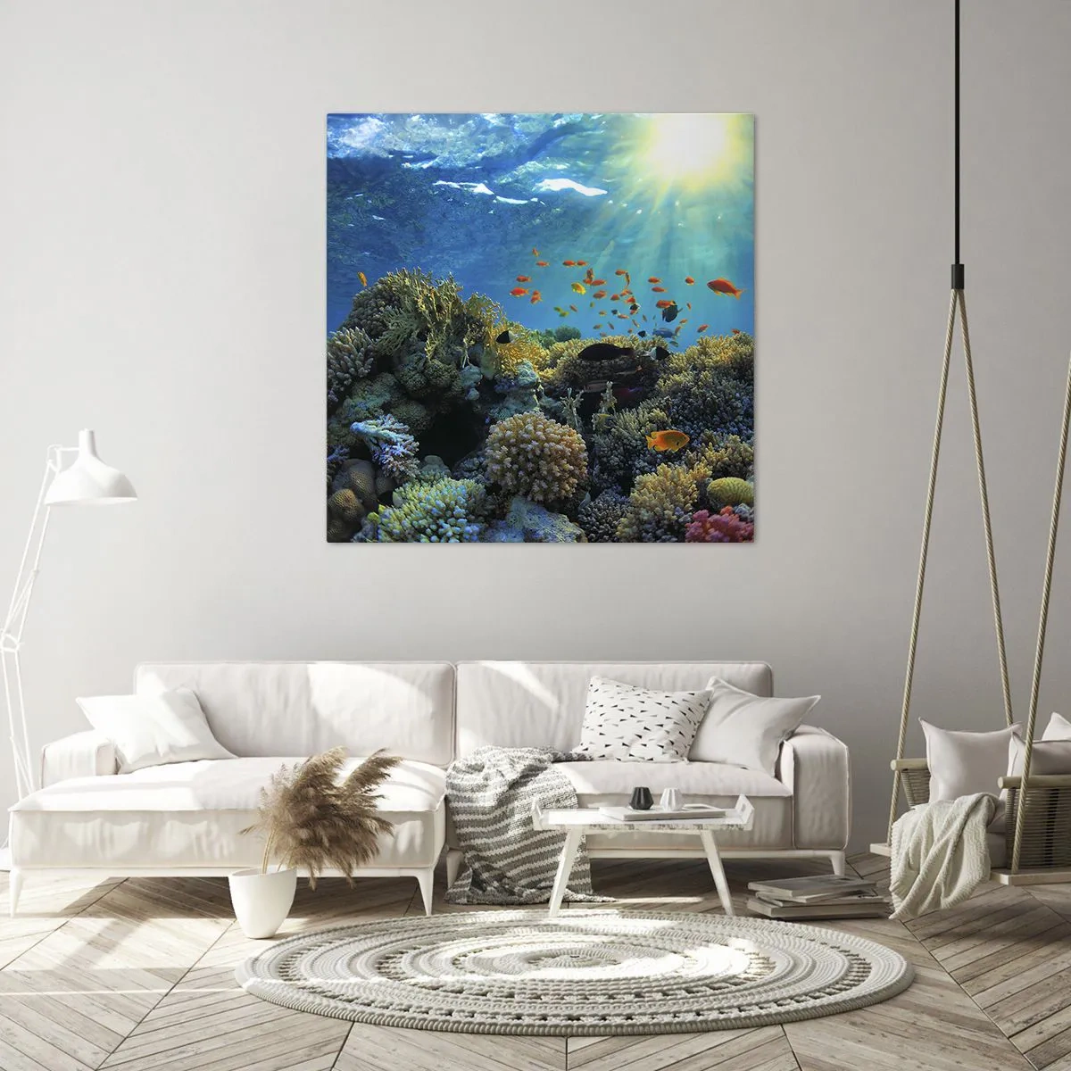 Lærredstryk - Billede på lærred - Undervandsskatte - 40x40 cm