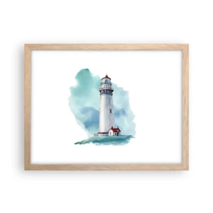 Plakat i ramme af lyst egetræ - Det blås blide søster - 40x30 cm