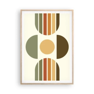 Plakat i ramme af lyst egetræ - I jordfarver - 70x100 cm