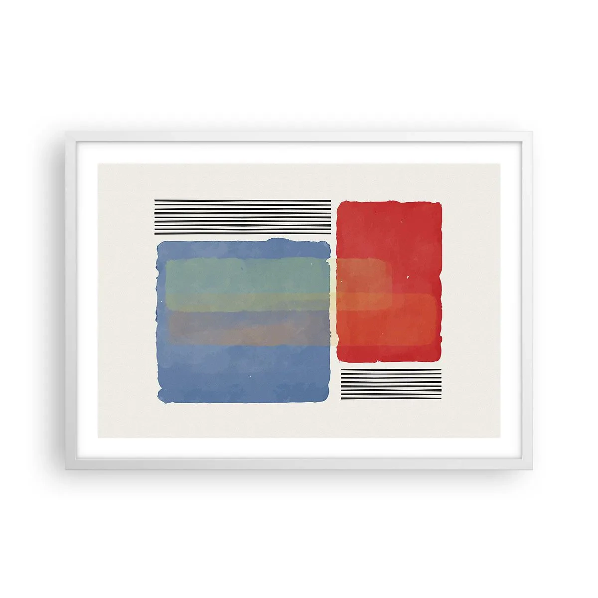 Plakat i hvid ramme - Geometriens ånd og bogstav - 70x50 cm