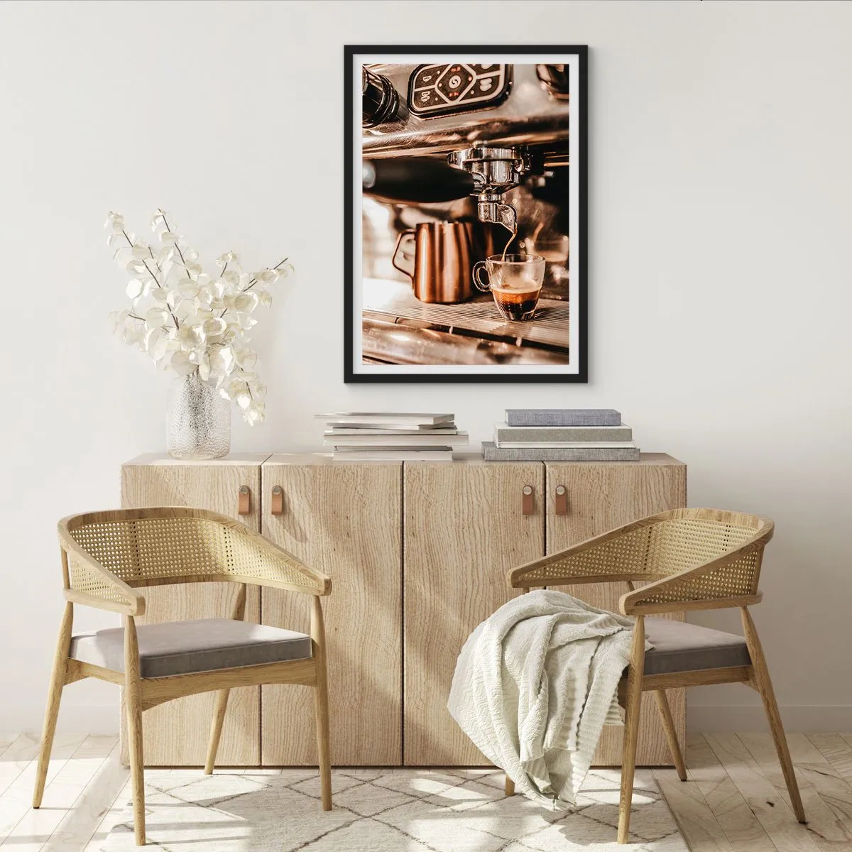 Plakat i sort ramme - Kaffens glød - 50x70 cm