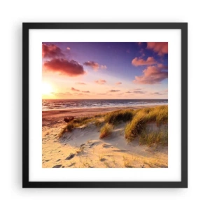 Plakat i sort ramme - Luften dufter allerede af sommer - 40x40 cm