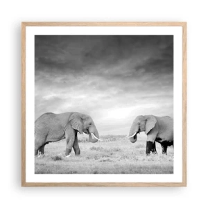 Plakat i ramme af lyst egetræ - Gråt er smukt - 60x60 cm