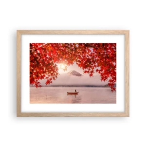 Plakat i ramme af lyst egetræ - I en japansk atmosfære - 40x30 cm