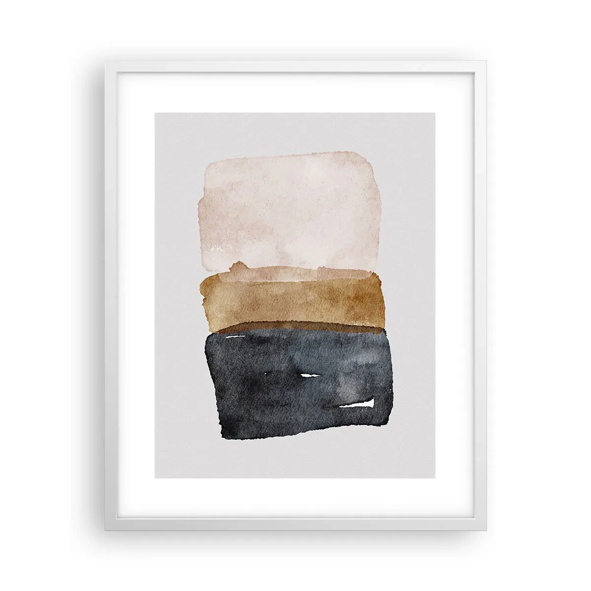 Plakat i hvid ramme - Sammensætning af jordfarver - 40x50 cm