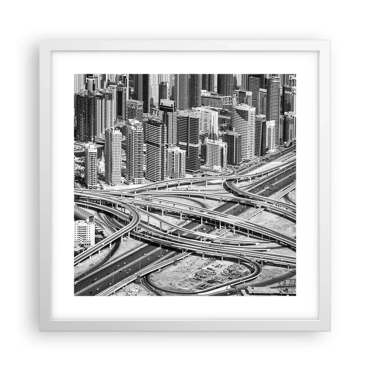 Plakat i hvid ramme - Dubai - den umulige by - 40x40 cm