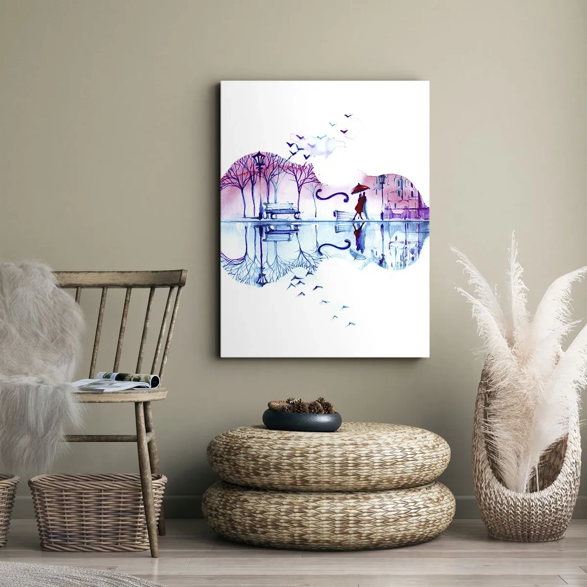 Lærredstryk - Billede på lærred - Jeg vil bringe jer regnvejrssange - 55x100 cm
