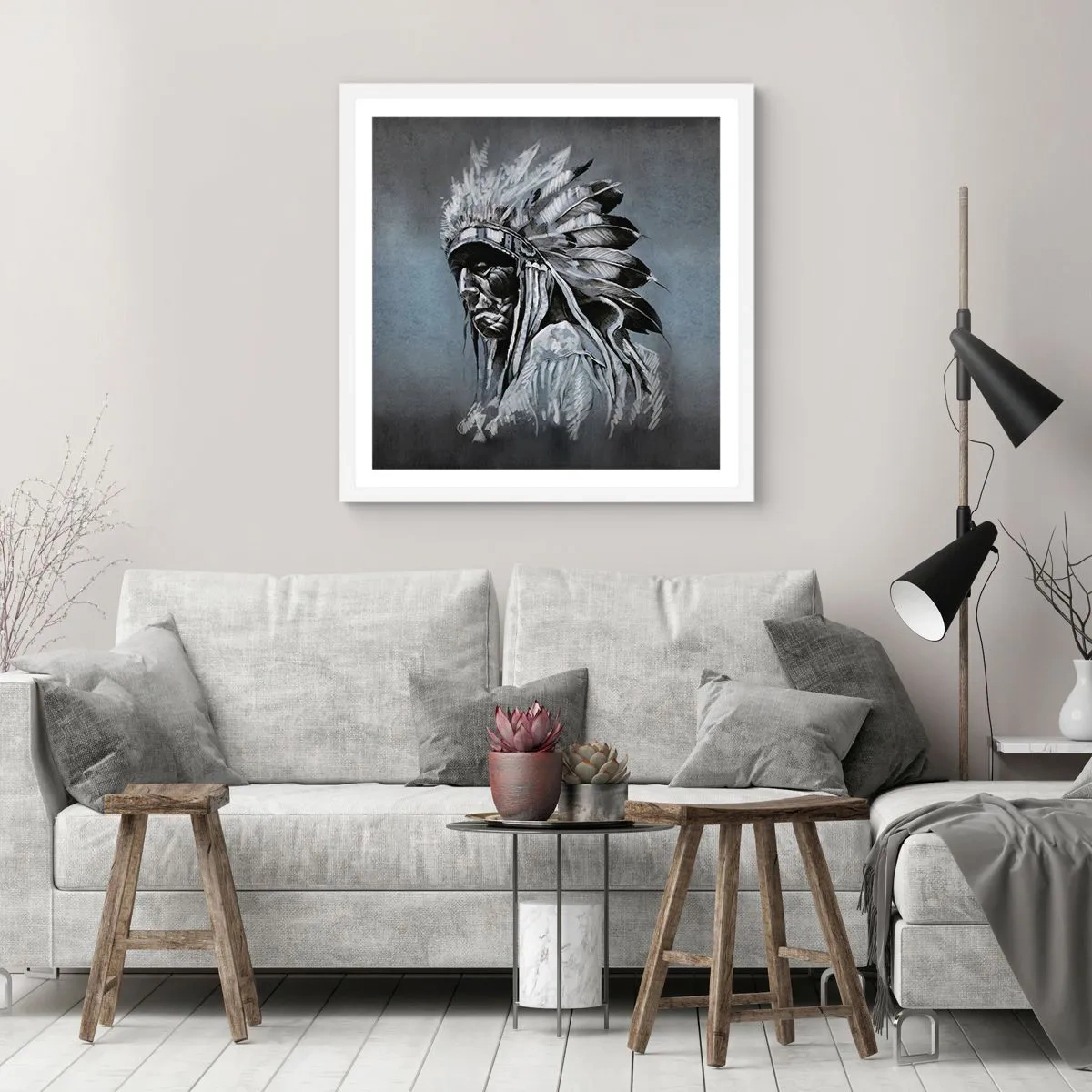 Plakat i hvid ramme - Tilbage til rødderne - 40x40 cm