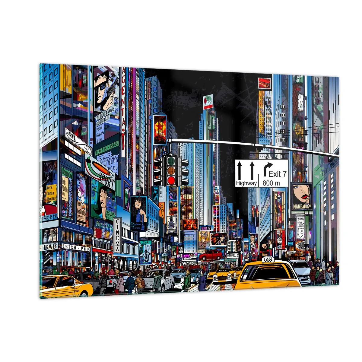 Billede på glas - En komisk stor aften - 120x80 cm