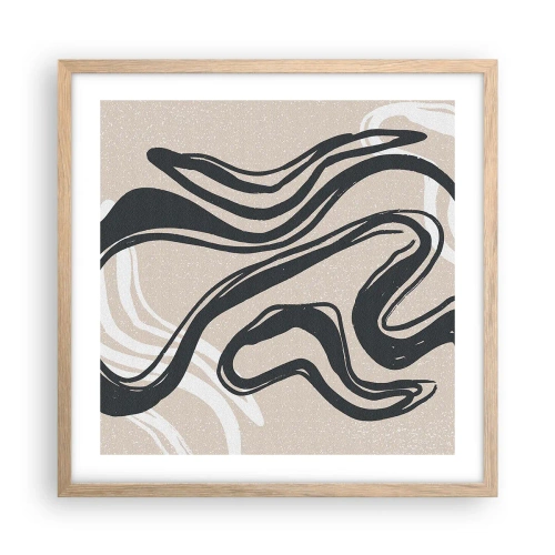 Plakat i ramme af lyst egetræ - Multipliceret udtryk - 50x50 cm