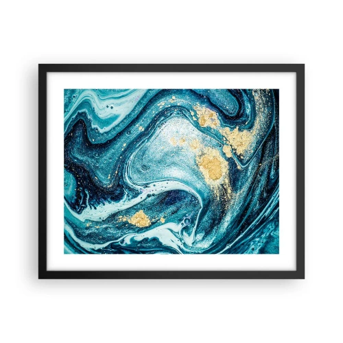 Plakat i sort ramme - Blå boblebad - 50x40 cm