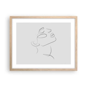 Plakat i ramme af lyst egetræ - En drømmes slyngninger - 50x40 cm
