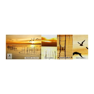 Prøve Fototapet Premium Sand - I fiskeriet - Landskab, Sø, Fiskenet - 100x30 cm