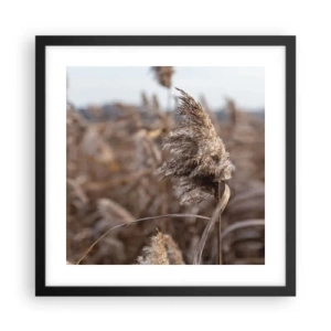 Plakat i sort ramme - Tid til at flyve væk med vinden - 40x40 cm