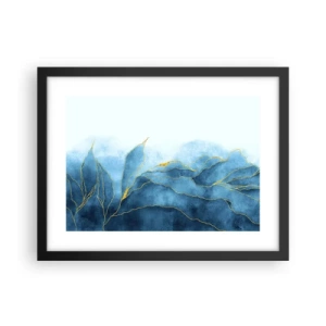 Plakat i sort ramme - Blå i guld - 40x30 cm