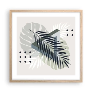 Plakat i ramme af lyst egetræ - Natur og geometri - to ordener? - 50x50 cm