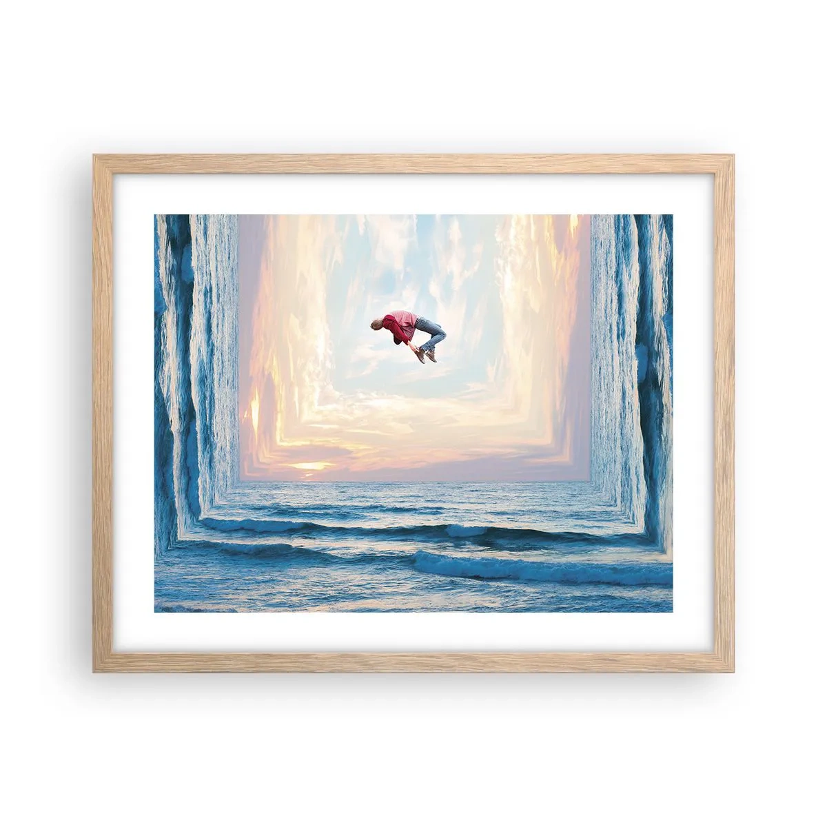 Plakat i ramme af lyst egetræ - Til en anden dimension - 50x40 cm