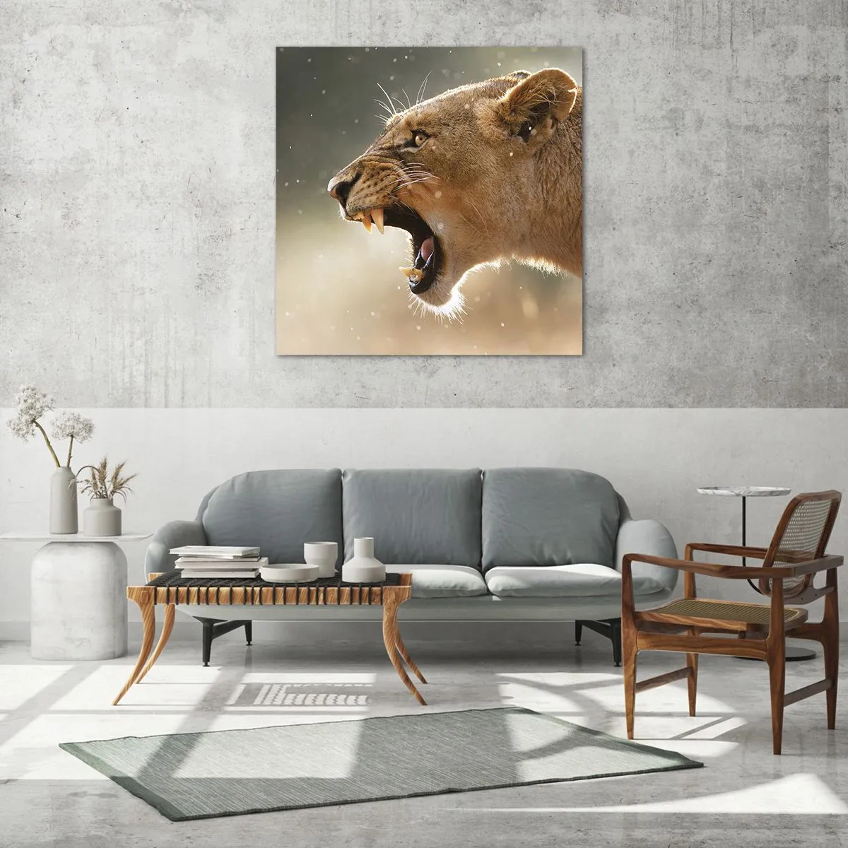 Billede på glas - Prøv ikke at lytte - 50x50 cm