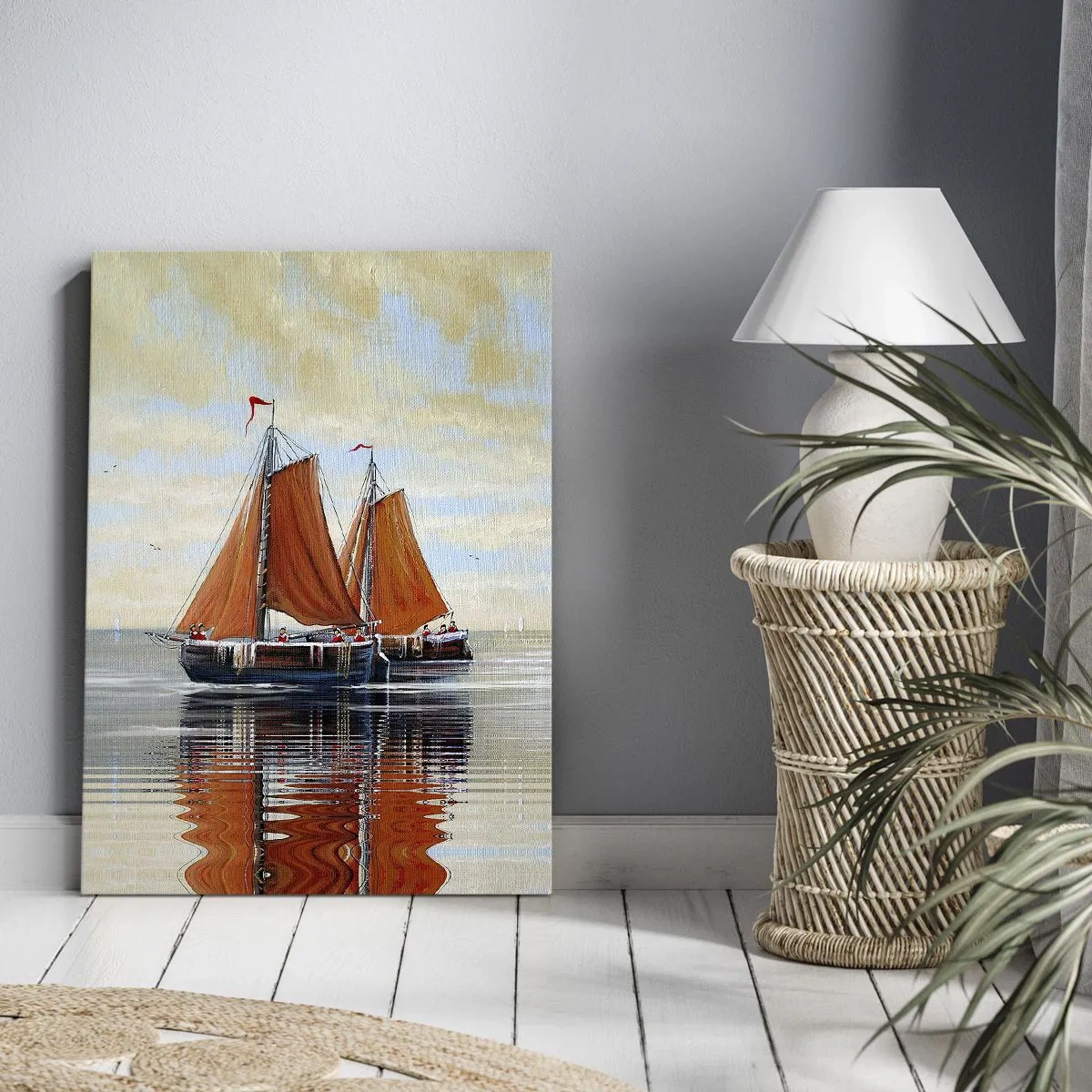 Lærredstryk - Billede på lærred - Hey, sejl, sømand.... - 45x80 cm