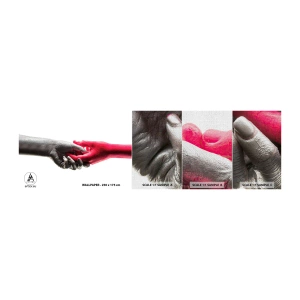 Prøve Fototapet Premium Canvas - Sammen, om end forskellige - Menneskehænder, Hånd, Abstraktion - 100x30 cm