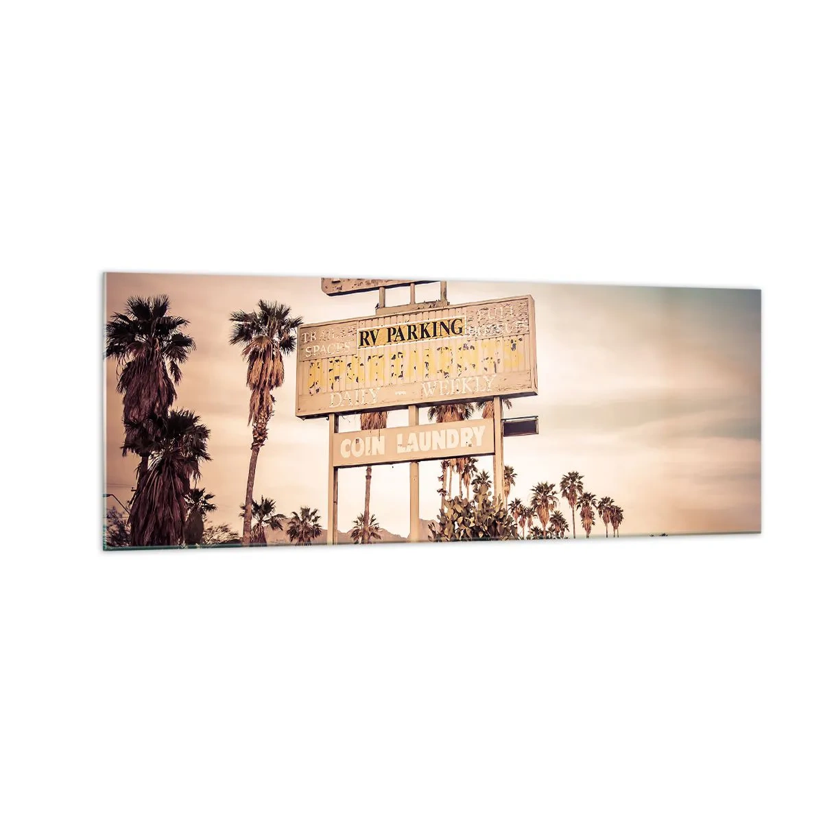 Billede på glas - Her er tiden standset - 140x50 cm