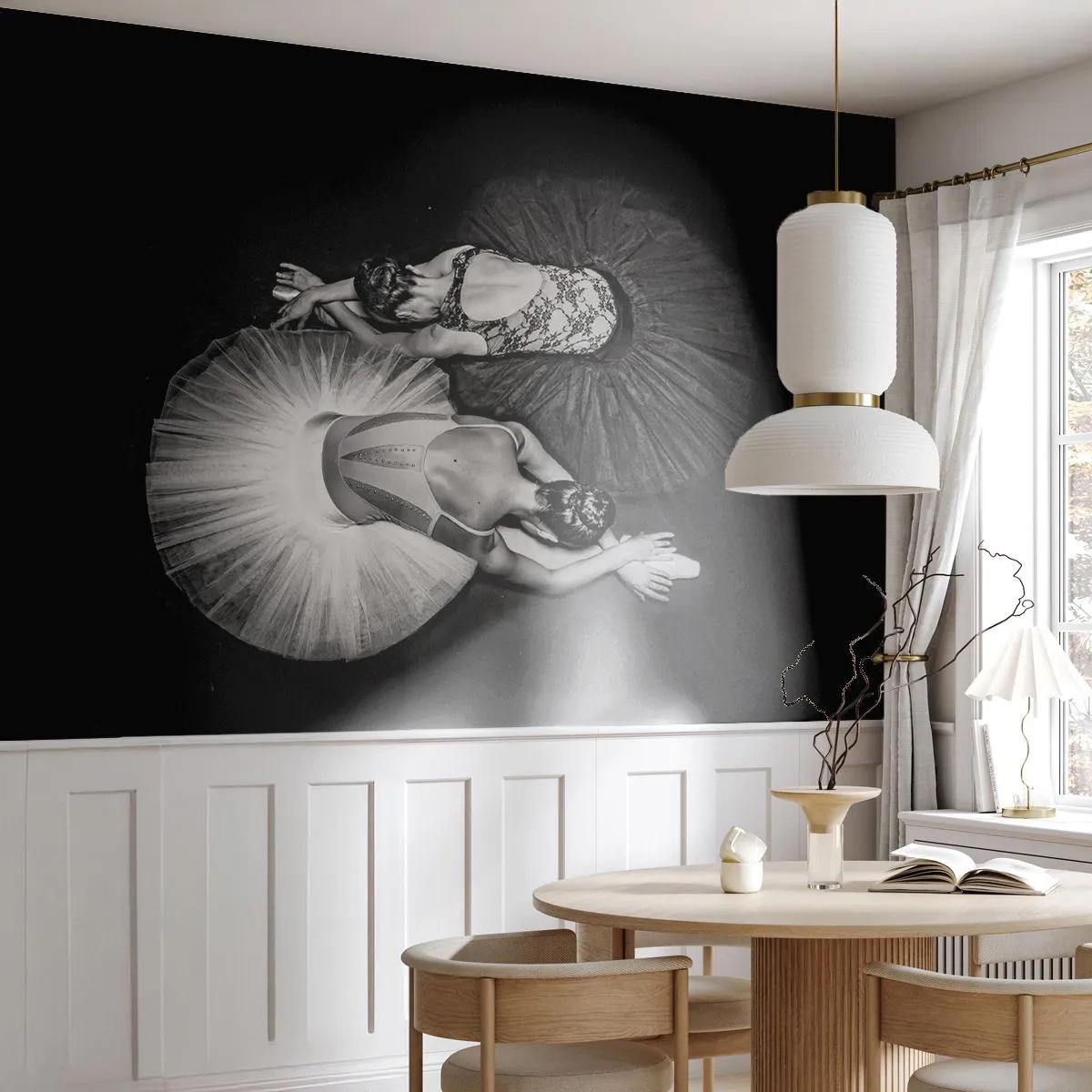 Fototapet Premium Sand - Yin og yang - den perfekte balance - Ballerina, Ballet, Dans - 200x140 cm