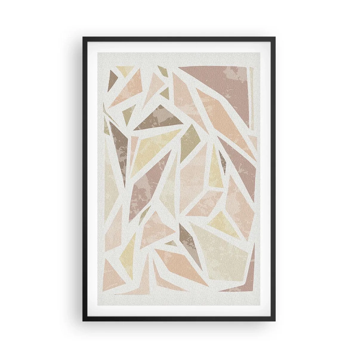 Plakat i sort ramme - Komposition af farvet glas - 61x91 cm