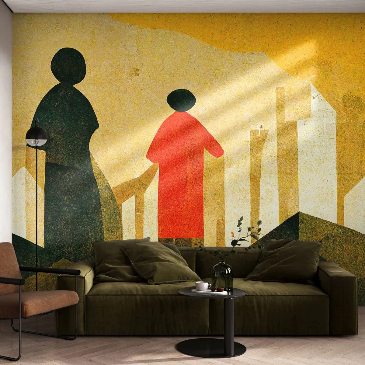 Fototapet Standard Eco - Stadig langt væk - Mennesker, Symbolik, Stykke - 500x350 cm