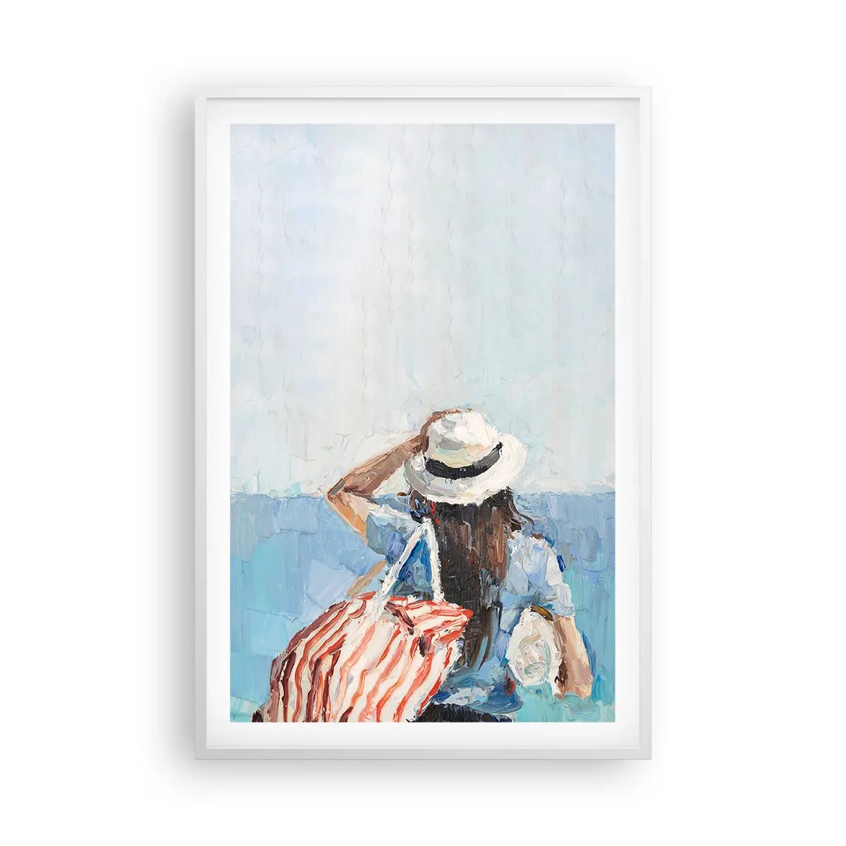 Plakat i hvid ramme - Velkommen på ferie - 61x91 cm