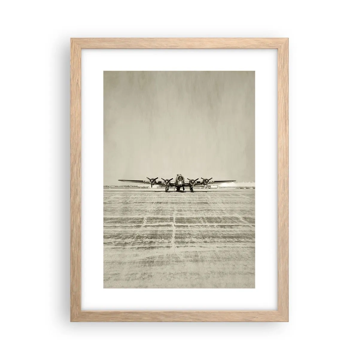 Plakat i ramme af lyst egetræ - Som altid klar - 30x40 cm